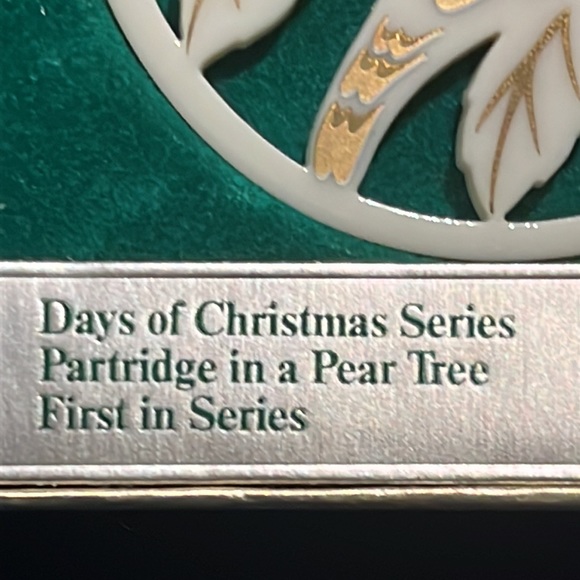 LENOX 12 Days of Christmas Partridge in a Pear Tree Ornament 1987 First Edition - Picture 5 of 12